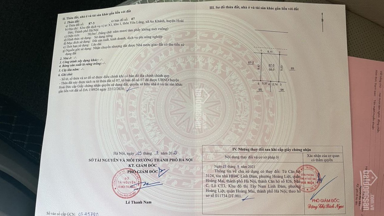 Bán đất Hà Nội giá rẻ KĐT An Khánh 56m2 ô tô đi lại