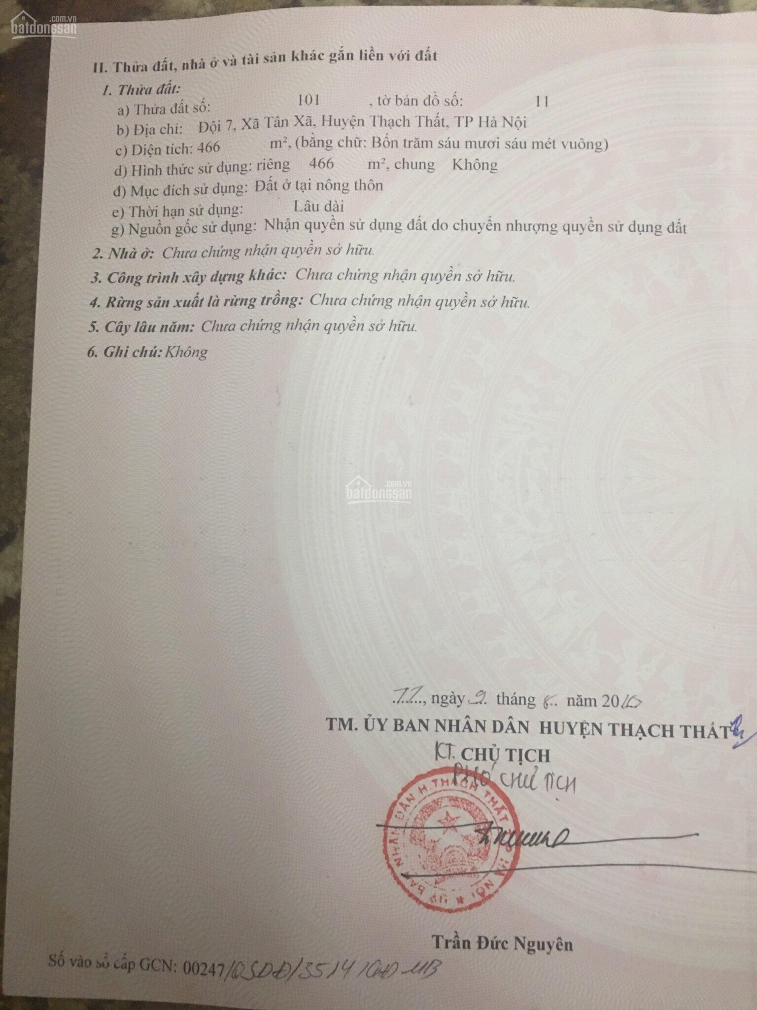 Chính chủ bán đất Hà Nội giá rẻ lô vuông vắn, cực đẹp